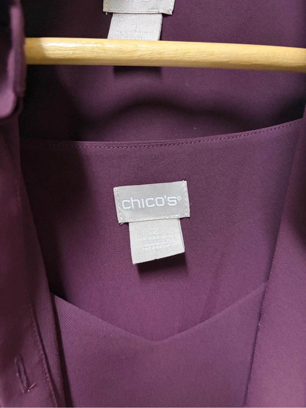 Chico's Maroon Two-Piece Tunic Set